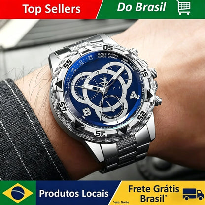 Relógio Masculino Esportivo – Pulseira de Silicone e Mostrador Analógico